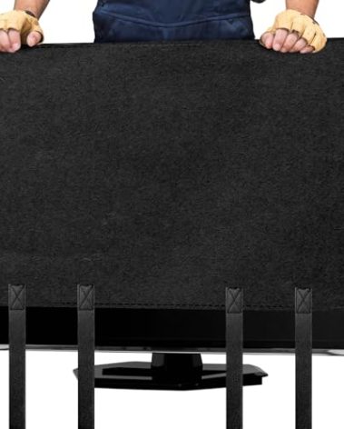 EcoBrisa TV Moving Cover for 70-75in Flat Screen TV Heavy Duty Felt Screen Protector Anti-Scratch with Bottom Strap During House Moving,Storing, Painting or Home Renovation Packing Cushioning Supplies