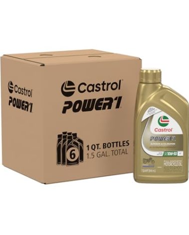 Castrol Power1 4T 10W-50 Full Synthetic Motorcycle Oil, 1 Quart, Pack of 6