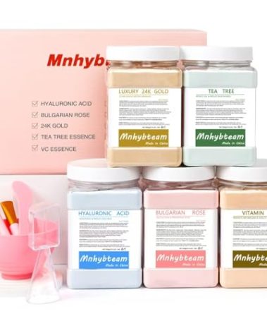 Jelly Masks For Facials Professional, hydrojelly Mask SkinCare Spa Face Mask Gel Powder Hydrating & Deeply Purifying hydrojelly Mask Spa Set, (Hyaluronic Acid, Bulgarian Rose, 24K, Tea Tree, VC)