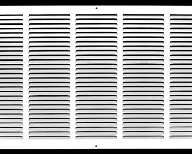 HVAC Premium 24'' x 14'' [Duct Opening] Flat Stamped Steel Return Air Grille - Sidewall and Ceiling - HVAC Vent Duct Cover - White [Outer Dimensions: 25.75''w X 15.75''h]