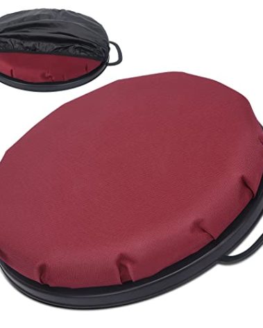 WarBull 360-Degree Swivel Bucket Seat, 5 Gallon Bucket Lid Cushion, Silent Spin Bucket Seat, Comfortable, with Waterproof Cover, for Hunting, Fishing, Gardening and Camping, Dark Red