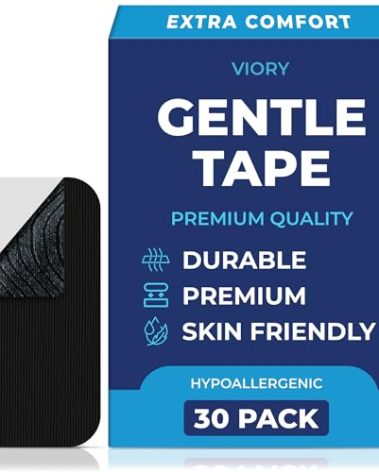 VIORY Gentle Tape (30 Pack) - Pain Free Removal, Hypoallergenic, Latex Free & Gentle On Skin - Packaging May Vary - Skin Friendly Adhesive Cotton Tape