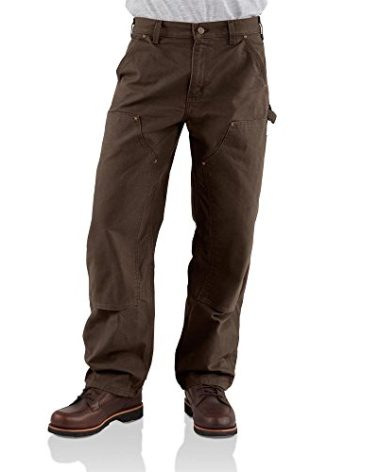 Carhartt Men's Loose Straight Washed Duck Double-Front Dungaree, Dark Brown, W32 x L32