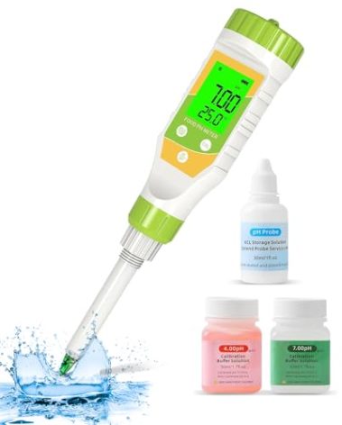 GISNPA Digital pH Meter for Food Hot sauce canned food pH tester 0.01 Resolution High Accuracy Food pH Tester with Backlit LCD Display and ATC for Meat, Bread, Canning, Brewing, Cheese, Solid Sampling