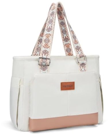 Lunch Bag Lunch Box Women - Leakproof Insulated Lunch Cooler Bag for Women - Large Lunch Tote Bags Adults, White