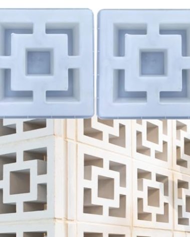 LCMOLDS Plastic Concrete Forms Breeze Brick Molds Double Square Design for Garden Wall Decor