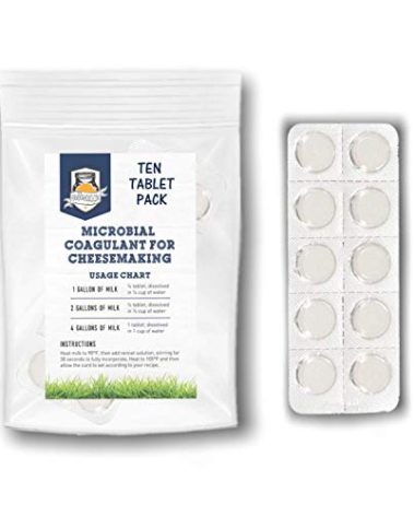 Microbial Rennet For Cheese Making | Vegetarian Rennet Tablets | Milk Coagulant | Vegan Cheese making | Shelf-Stable Rennet Tablets, Perforated For Easy Use