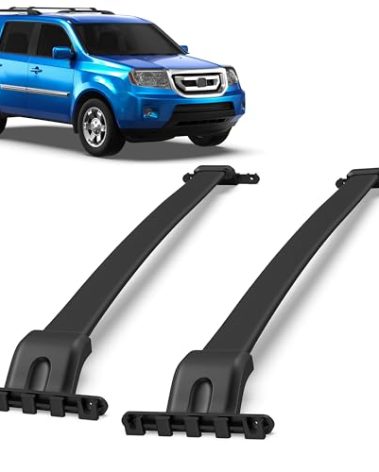 KUIPERAUTO 165lbs Aluminum Roof Rack Cross Bars Compatible for 2009-2015 Honda Pilot with Factory Side Rails Rooftop Luggage Carrier Rack for Bike Canoe Kayak Cargo Box