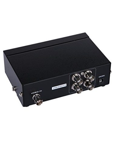 AuviPal 4-Port (1 Input 4 Output) BNC Video Splitter Box Coaxial Distributor Amplifier for Video Monitoring System CCTV Security Camera