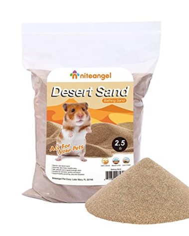 Niteangel Hamster Desert Bath Sand | No-Dust Bath or Potty Litter for Hamster Chinchillas Gerbil Mice Degu or Other Small Pets