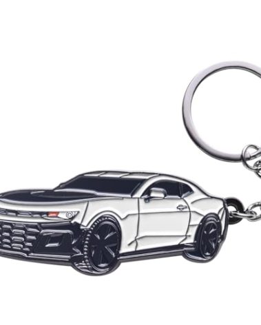 zuxiaoyaya for Camaro Keychain Accessories-Key Chain Key Fob Cover for Chevy Camaro Keyring 2022 2023 2024 White