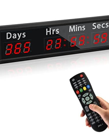 SMAHEAT LED Countdown Clock, 999 Days, 23 Hours, 59 Minutes, 59 Seconds, Event Countdown Clock/Factory Accepts Your Exclusive Customization (1.0 inch 9-bit red LED)