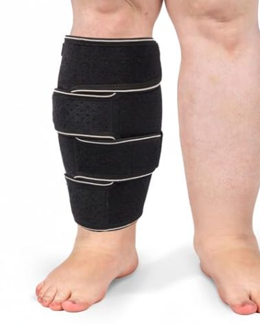 Feamero Plus Size Calf Compression Wrap For Severely Swollen Calves With Lymphedema, Big Calf Brace Increases Circulation & Reduces Muscle Swelling for Women and Men (Tall, 3XL)