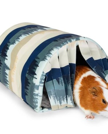 Guinea Pig Hideout Washable Guinea Pigs Tunnel with Curtains Hamster Hideout Cozy Guinea Piggy House Fit for Guinea Pig Cages Soft Guinea Pigs Accessories for Small Animals Hamster/Chinchilla/Bunny