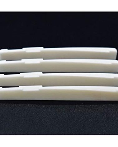 Vencetmat Acoustic Guitar Bridge Saddles, Fit for 74mm & 72mm Bridge Slot, Pure Complete Bone, Ivory Color, 4 Pack