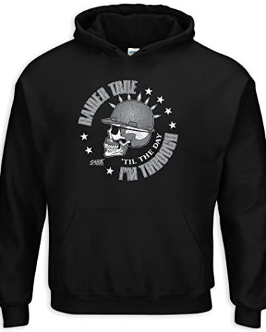 Raider Football Fans. Raider True 'Til The Day I'm Through. Black T-Shirt (Sm-5X) (Hoodie, 3XL)