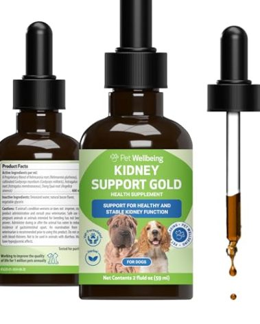 Pet Wellbeing Kidney Support Gold for Dogs - Supports Healthy Kidney Function, Fluid Balance, Energy Levels, Rehmannia, Dong Quai - Veterinarian-Formulated Herbal Supplement 2 oz (59 ml)