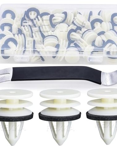 Rexka 31pcs Door Trim Panel Retainer Clip 11519031 Compatible with GM Chevrolet Hummer H2 Equinox Camaro GMC Terrain Cadillac ATS CTS SRX Ford Edge Lincoln MKX - Auto Trim Panel Body Remover