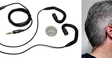 Sound Professionals Low Noise Ear-Hook Binaural Microphones with 3.5mm Jack and Flexible Black Cables