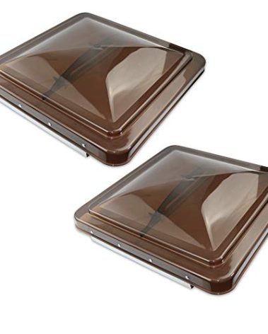 Leisure Coachworks 2 Packs 14 Inch RV Roof Vent Cover Universal Replacement Vent Lid Smoked for Camper Trailer Motorhome (Smoked 2-Pack)