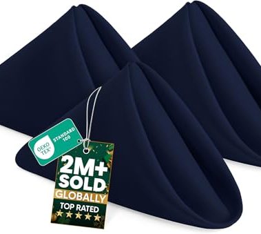 Utopia Home Navy Blue Cloth Napkins (12 Pack, 18x18 Inches), Ideal Dinner Napkins for Party, Wedding and Lunch/Dinner