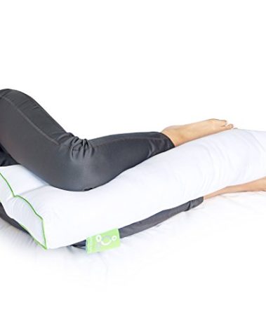 Sleep Yoga Back Sleepers & Side Sleepers, Ergonomically Designed Down Alternative Between & Under Pillow for Knee Support, Hypoallergenic & Washable, 26" x 13" x 3"/One Size White