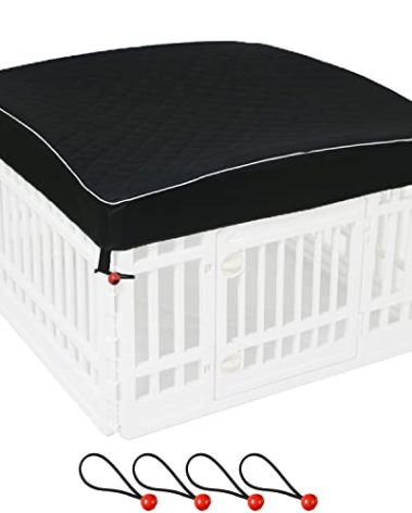 LAOZZ Dog Pen Cover Dog Playpen Cover for Pets,Provide Shade and Security for Indoor Outdoor Dog Pen,Pet Playpen Cover Fits 35 inch Playpen 4-Panels (Playpen Not Included!!!)