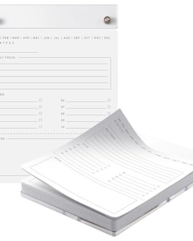 Affrolling Acrylic Drafters Tablet Planner with 100 Sheets Daily Binder Pad - 6.3 W x 8.46 H for Office Home Desk Accessory