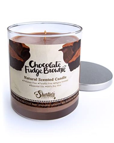 Chocolate Fudge Brownie Scented Natural Soy Candle, Essential Fragrance Oils, 100% Soy, Phthalate & Paraben Free, Clean Burning, 9 Oz.