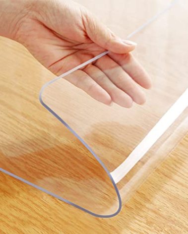 42x76 Inch Rectangle Clear Plastic Table Cover Protector 1.5mm Thick PVC Tablecloths Plastic Desk Pad Mat Waterproof Vinyl Table Top Protection for Meeting Desk Coffee Table Writing Desk Easy Clean