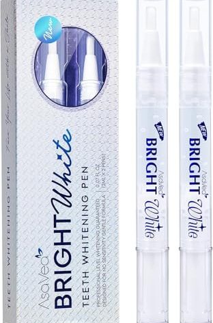 AsaVea Teeth Whitening Pen-2 pens, More Than 20 Uses, Effective, Painless, No Sensitivity, Travel Friendly, Easy to Use, Beautiful White Smile, Natural Mint Flavor