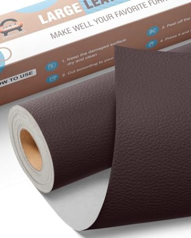 Leather Repair Kit for Furniture 16"x 63" Leather Tape Repair Patch Self Adhesive Sofa Vinyl Repair Patch Kit for Car Seat,Couch,Boat Seat,Chair - Dark Brown