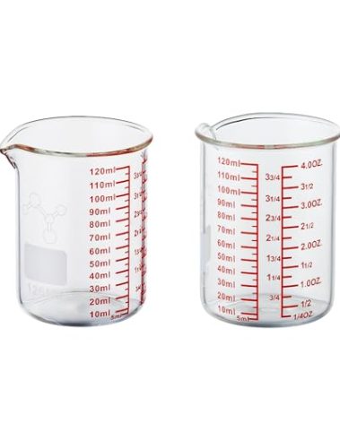 High Borosilicate Glass Measuring Cup-V-Shaped Spout,120ml(4OZ) Glass Measuring Beaker for Kitchen or Restaurant, Easy to Read(Pack of 2)