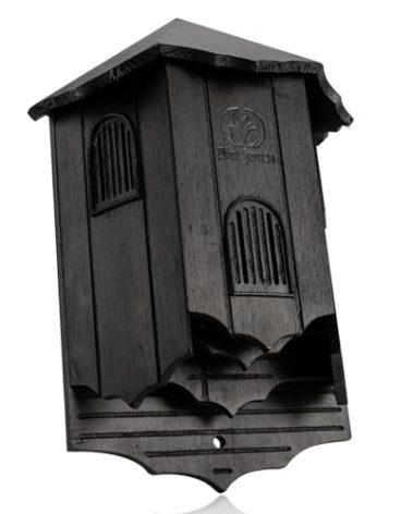 VIREESR Wooden Castle Bat Houses for Outside Bat Box for Outdoors - Large Three Chamber Box Perfectly Designed to Attract Bats - Durable and Easy to Hang(Bat House Ⅰ Black)