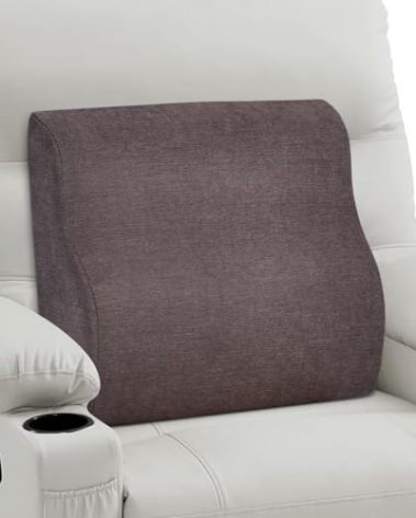TANYOO Back Support Pillow for Recliner Dual Layer Lumbar Support Pillow with Gel Memory Foam Ergonomic Orthopedic Couch Lumbar Cushions for Elderly Lower Back Pain Relief Washable Cover Brown