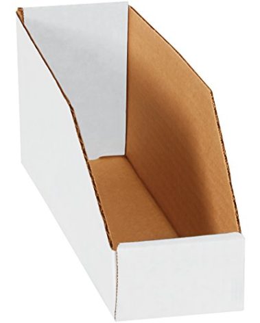 Box USA BBINEB123 Open Top Bin Boxes, 3" x 12" x 4 1/2", Oyster White (Pack of 50)