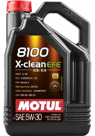 Motul 8100 X-clean EFE 5W-30 Full Synthetic Motor Oil | Fuel Economy Formula, Helps Protect Emissions Systems, Clean Engine Performance | Long Drain Capable, Improved Engine Responsiveness | 5L