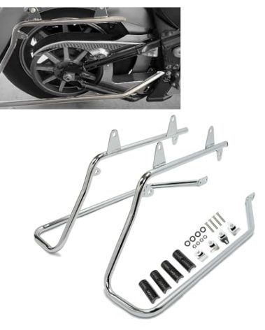 ECOTRIC Saddle Bag Conversion Brackets Support Guard Compatible with Harley Softail 1984-2017 Heritage Springer Fatboy FLSTF FLSTS Bad Boy FXSTSB EFI FLSTFI (Except for Deuce Models) Chrome