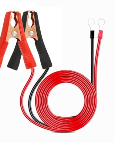 2 Pcs Alligator Clips Booster Jumper Cable 50A-3.3 ft 13 AWG Alligator Clips Booster Jumper Cable，for 12V/ 24V Car Battery Charging Jumper Cable