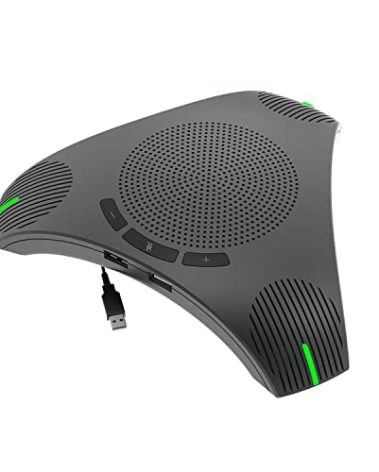 Matosio Octopus Conference Microphone and Speaker, 360° Omnidirectional USB Speakerphone, Microphone Intelligent DSP Noise Reduction for Meeting Room up to 10 People