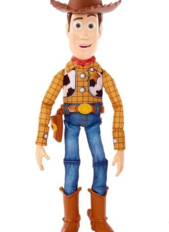 Mattel Disney Pixar Toy Story Talking Woody Action Figure & Accessory, Roundup Fun 12-inch Collectible with 30+ Sounds & Phrases