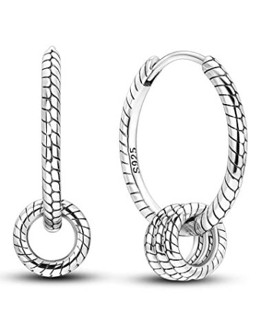 NARMO 925 Sterling Silver Dangle Drop Earrings Hoop Earrings for Women Sterling Silver Multipack Hypoallergenic Earrings