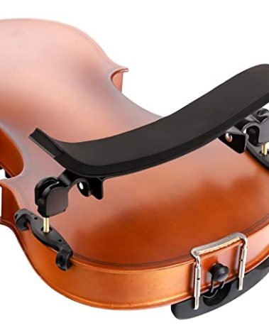SUEWIO Violin Shoulder Rest for 4/4 Size, Premium Aluminum Alloy Violin Shoulder Rest with Thicken Comfortable Foam Pad & Height Adjustable Feet