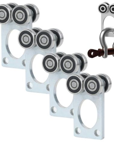Fuperoo 4Wheel Trolley Assembly Rollers.Bearing Trolley Assembly.The top of The Trolley has Room for Set Screws, Allowing The use of a 1-5/8" high Strut Channel