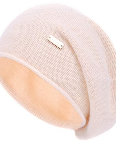 jaxmonoy Slouchy Knit Beanie Hat for Women Winter Soft Warm Ladies Slouch Knitted Skull Beanies Cap - Beige