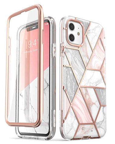 i-Blason Cosmo Series Case for iPhone 11 (2019 Release), Slim Full-Body Stylish Protective Case with Built-in Screen Protector, Marble, 6.1''