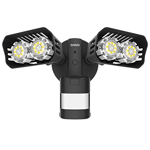 SANSI LED Security Lights, 18W (150Watt Incandescent Equiv.) Motion Sensor Lights, 1800lm 5000K Daylight Waterproof Outdoor Floodlights with Adjustable Dual-Head