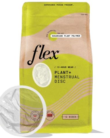 Flex Plant Plus Disc | Plant-Based Disposable Period Discs | Tampon and Cup Alternative | Capacity of 5 Super Tampons | Menstrual Disc Made with Sustainable Medical-Grade Plant Polymers | 12 Count