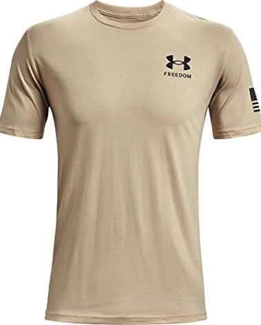 Under Armour Men's New Freedom Flag T-Shirt, Desert Sand (290)/Black, X-Large Tall