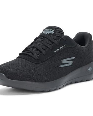Skechers Women's Go Walk Joy Sareh Waterproof Sneaker, Black, 7